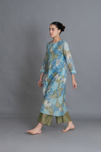 Ocean Blue Floral Print Dress Co-ord