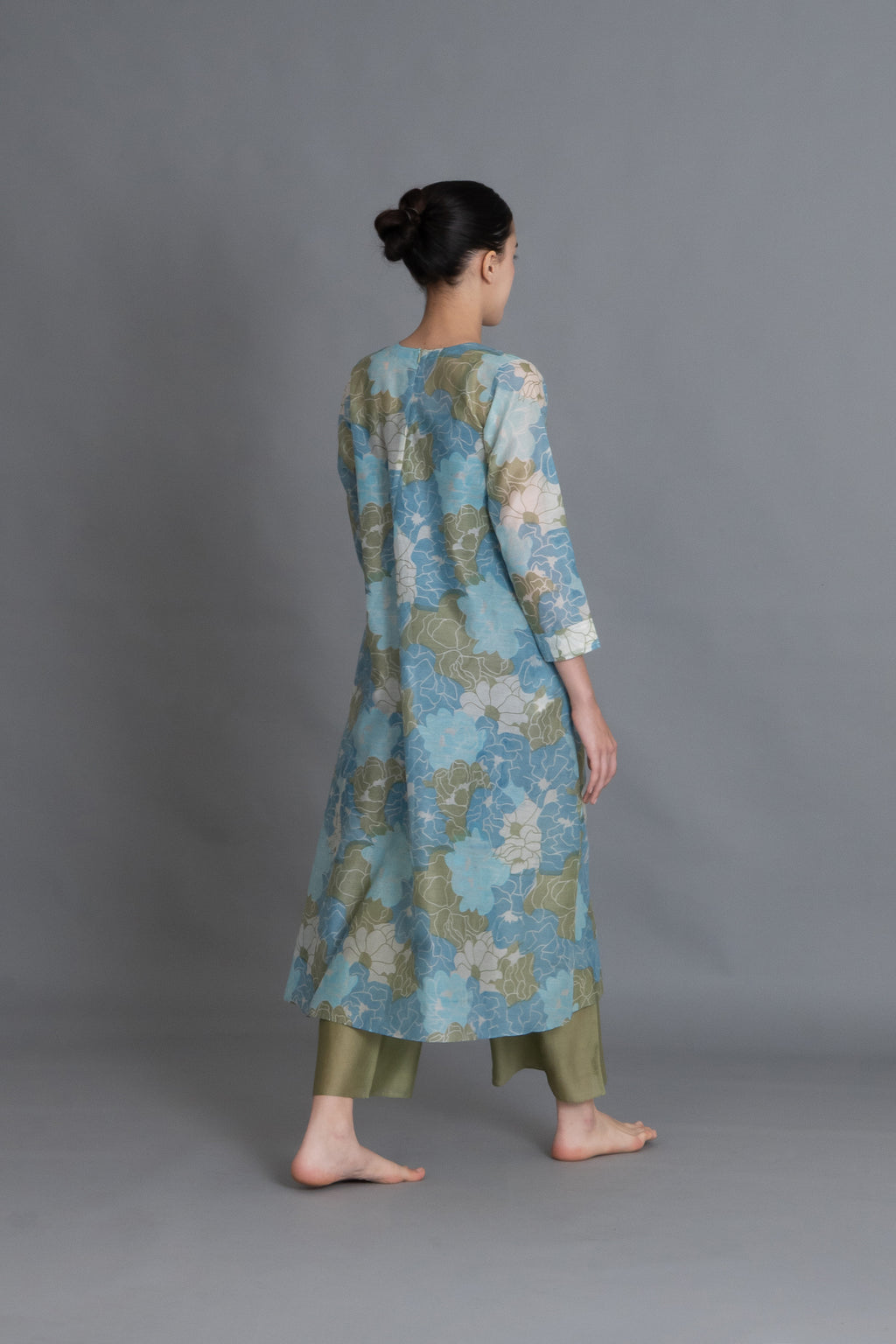 Ocean Blue Floral Print Dress Co-ord