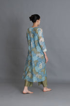 Ocean Blue Floral Print Dress Co-ord