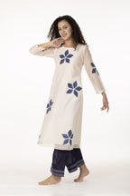 Blue Bloom Kurta with Bottom