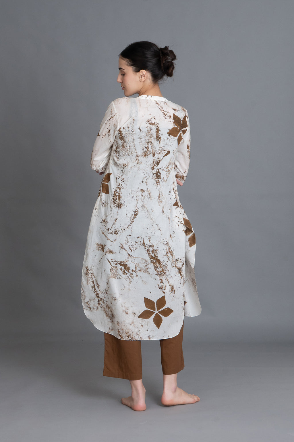 Earthy Brown Print Dress Co-ord