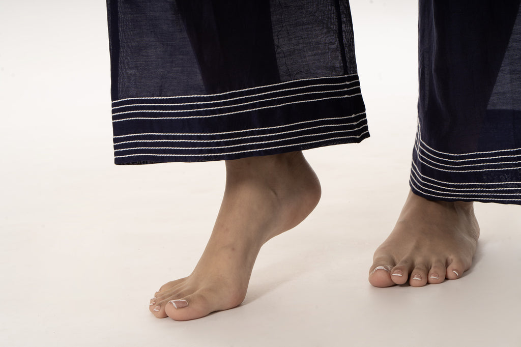 Blue Bloom Kurta with Bottom