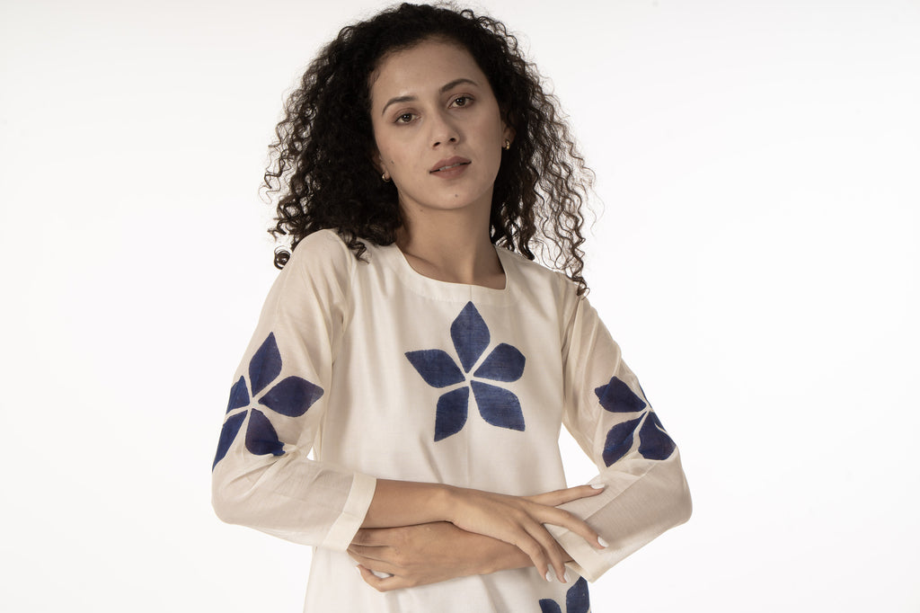 Blue Bloom Kurta Co-ord