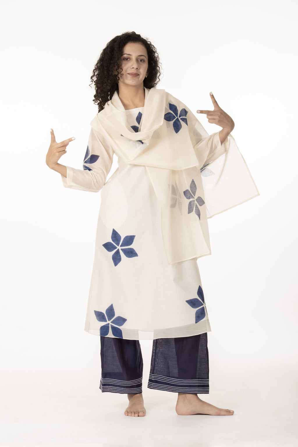Blue Bloom Kurta Co-ord