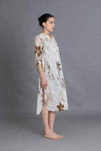 Earthy Brown Print Dress