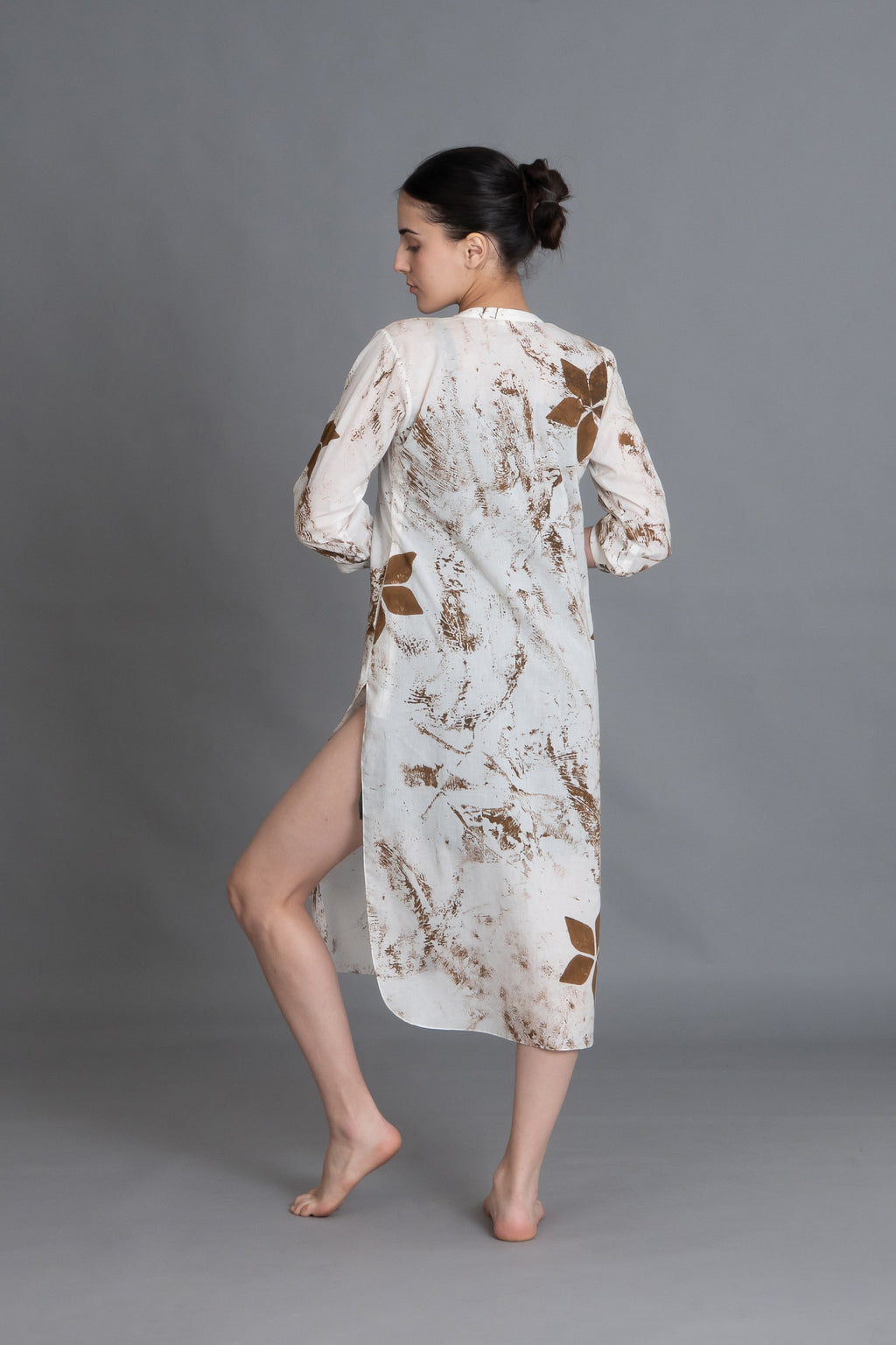 Earthy Brown Print Dress