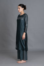 E-Mint Embroidery Dress with Embroidried Bottom