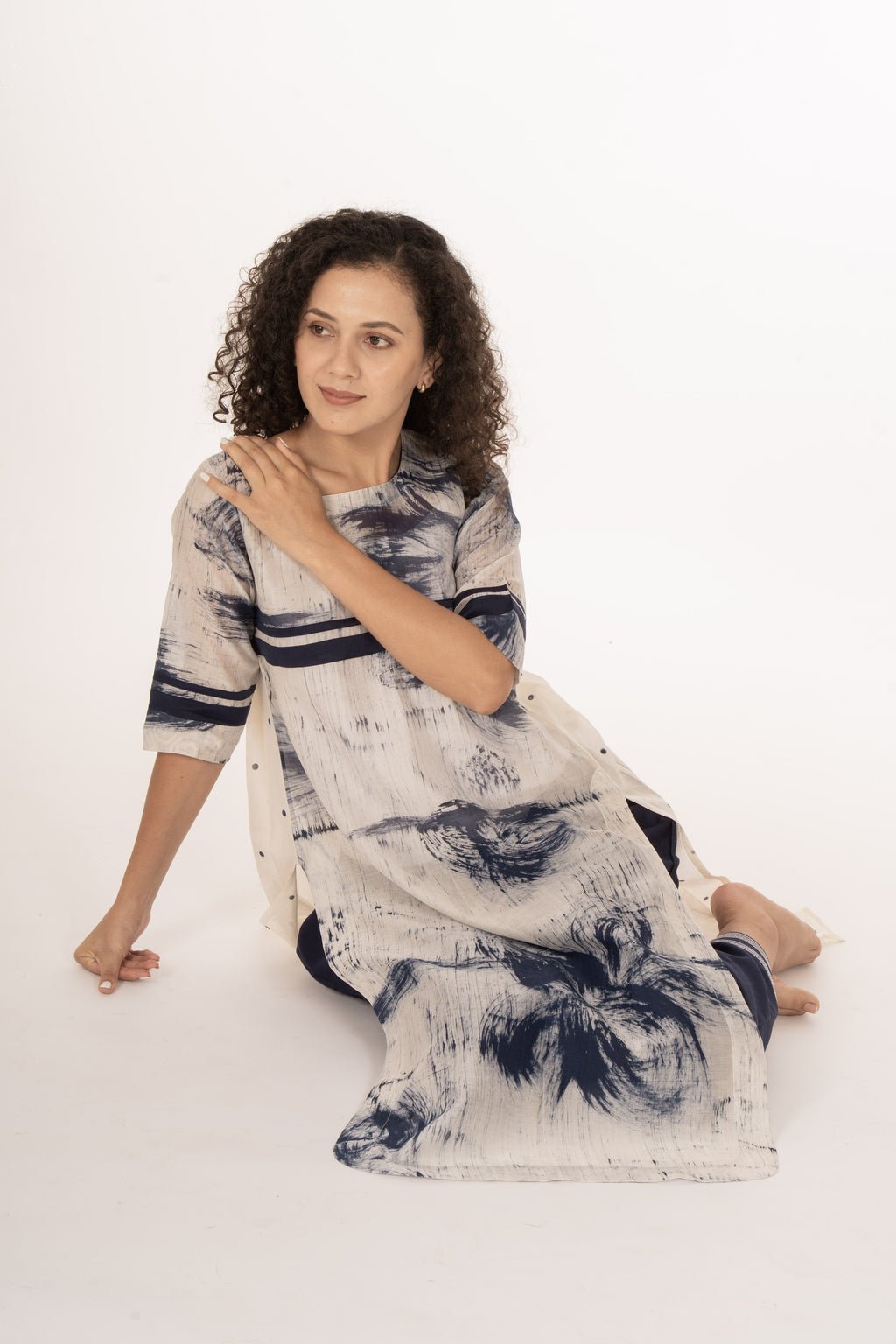 Indigo Bloom Kurta Set Co-ord