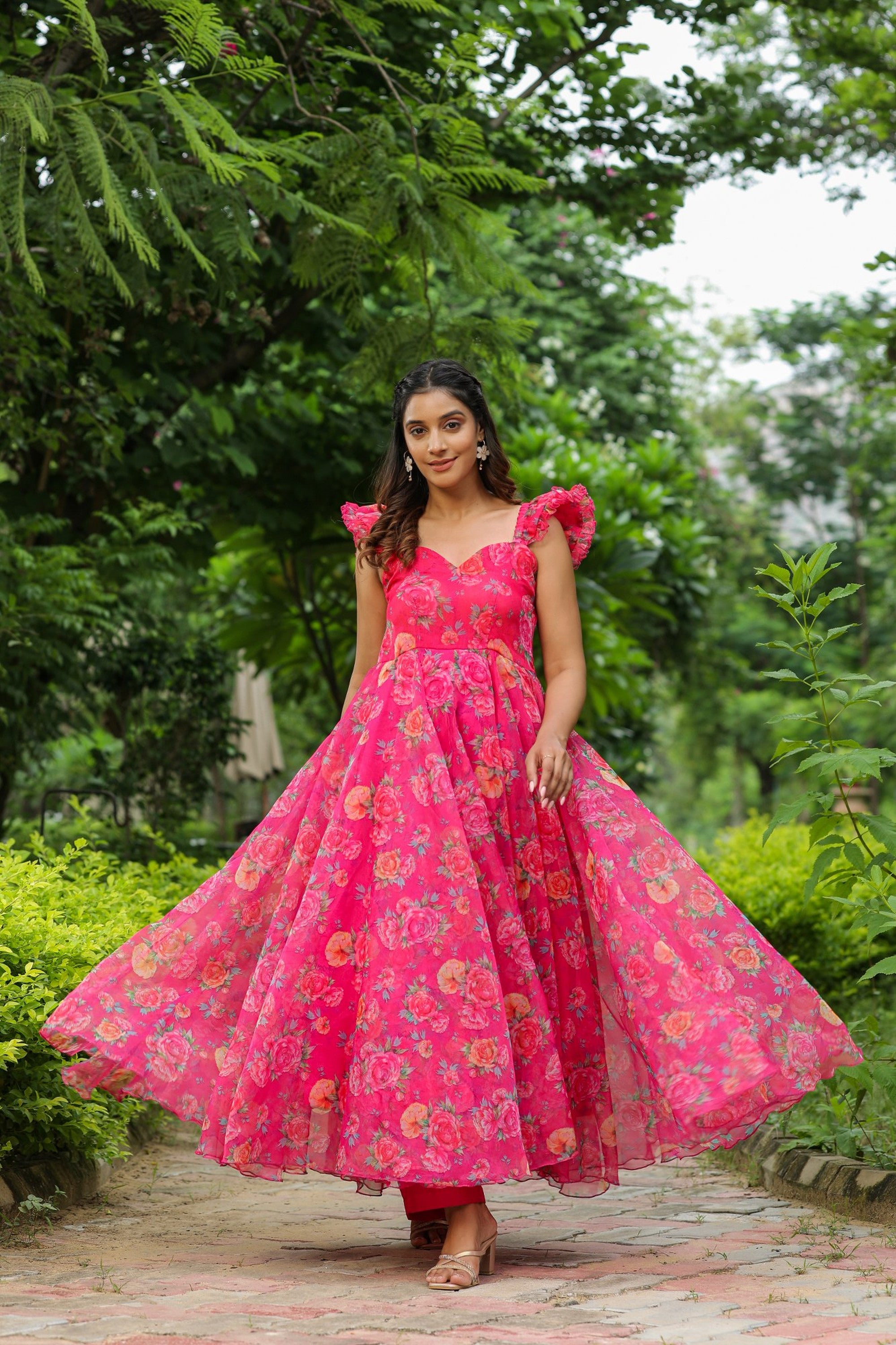 French Rose Organza Dress