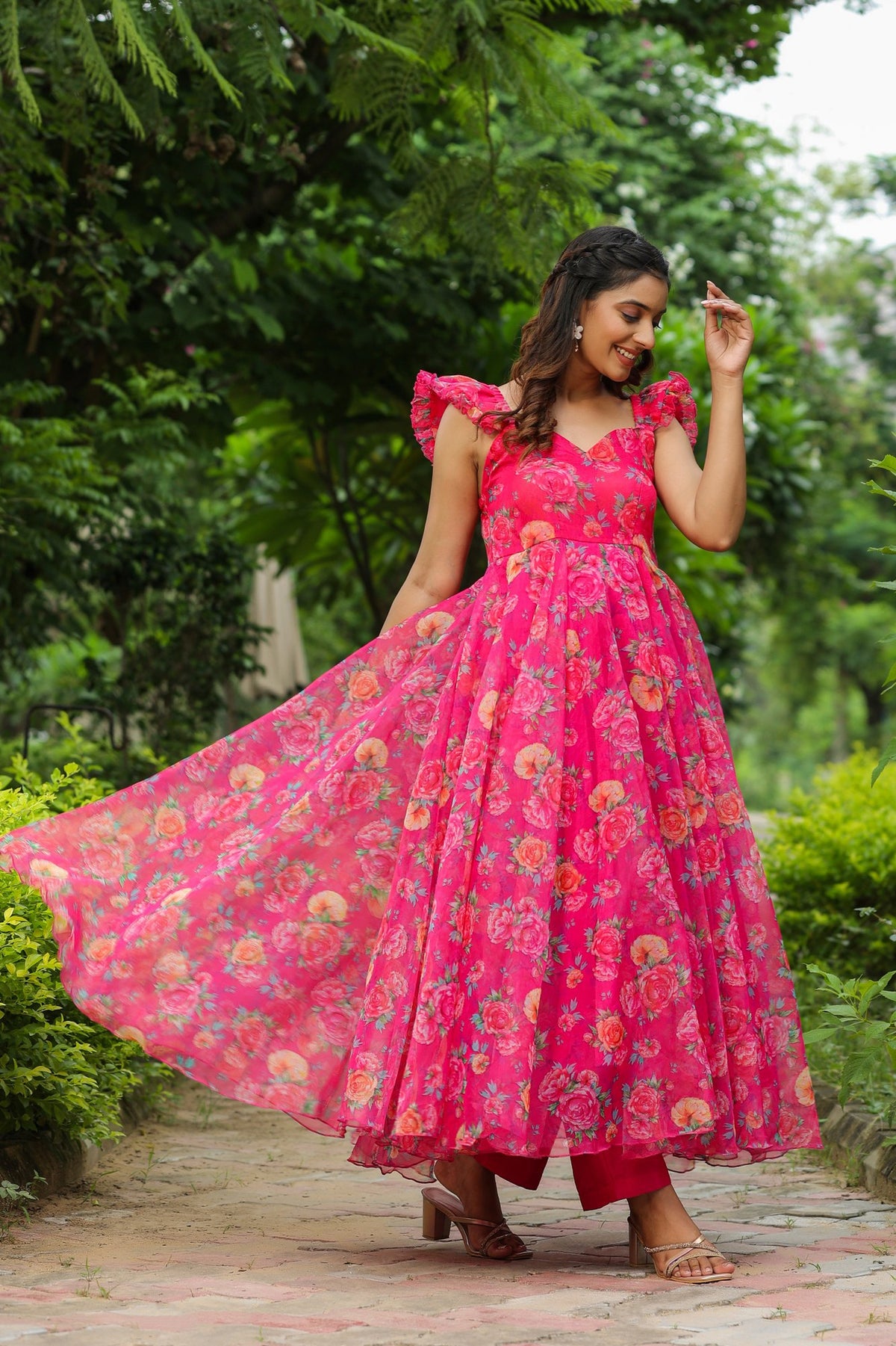 French Rose Organza Dress