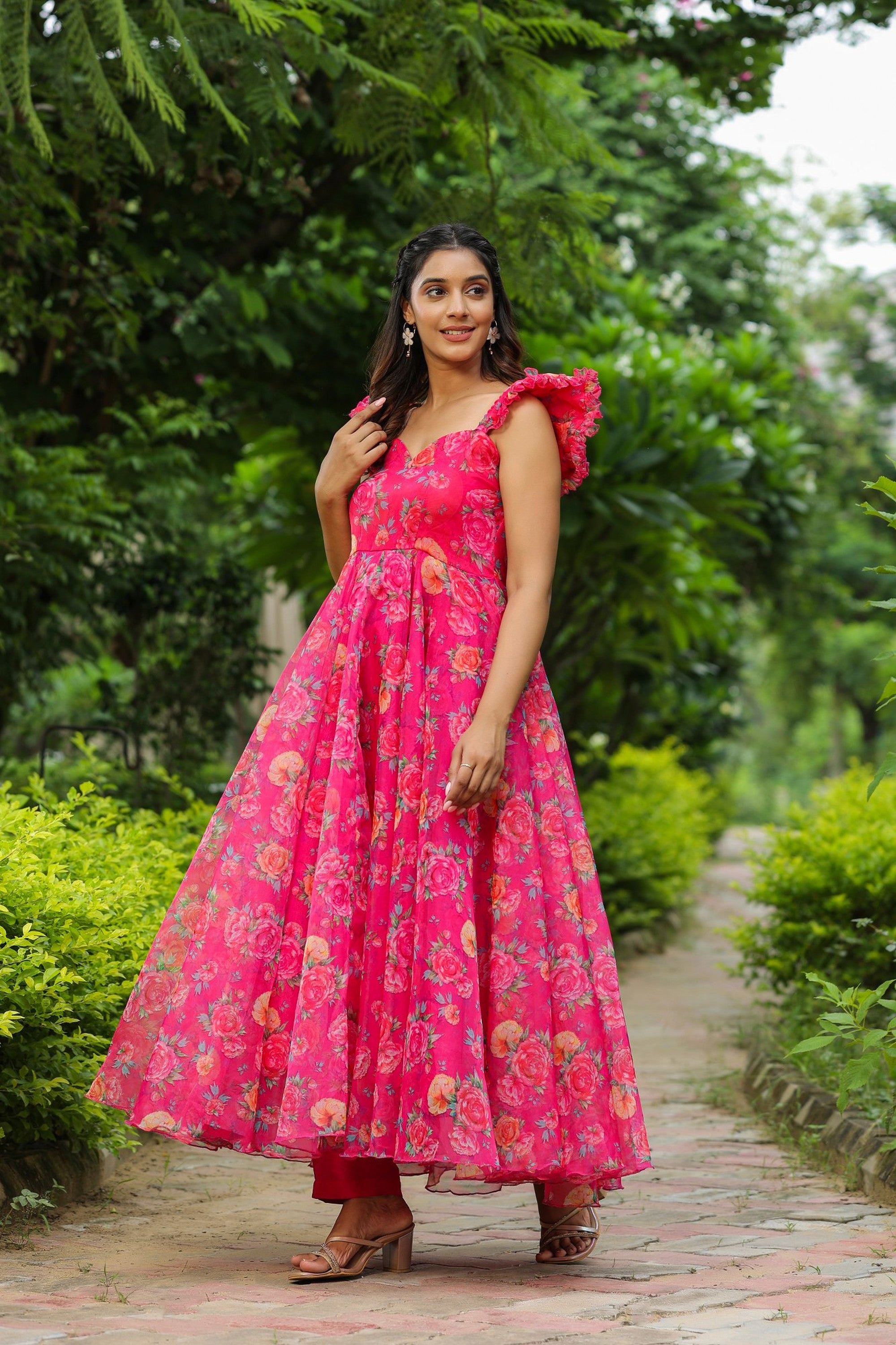 French Rose Organza Dress