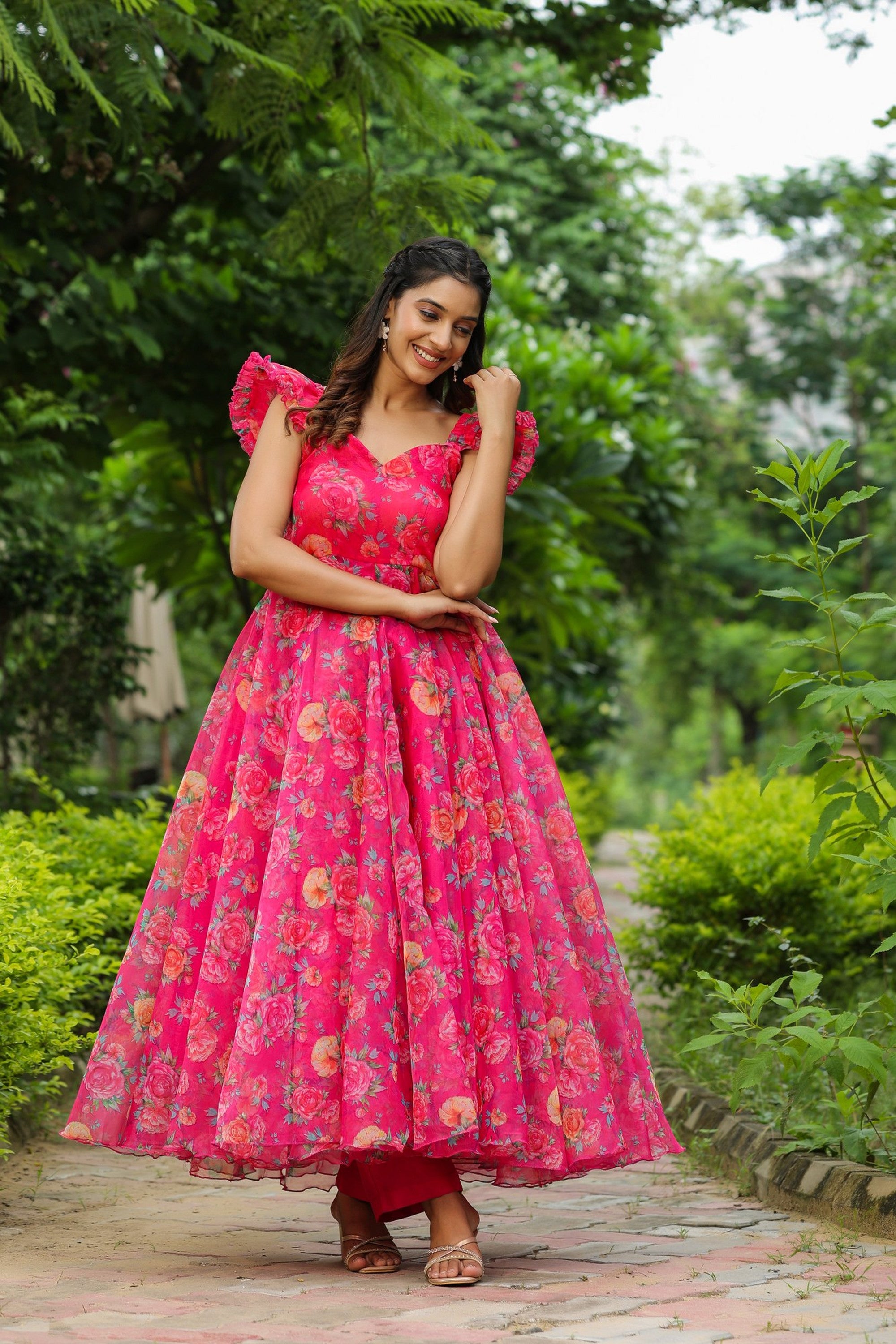 French Rose Organza Dress