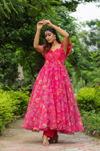 French Rose Organza Dress
