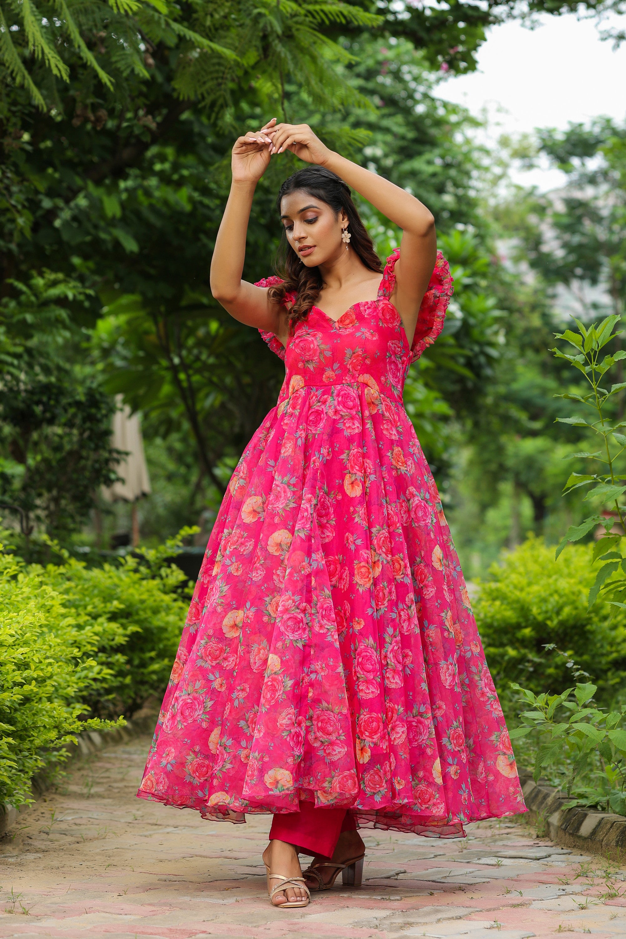 French Rose Organza Dress