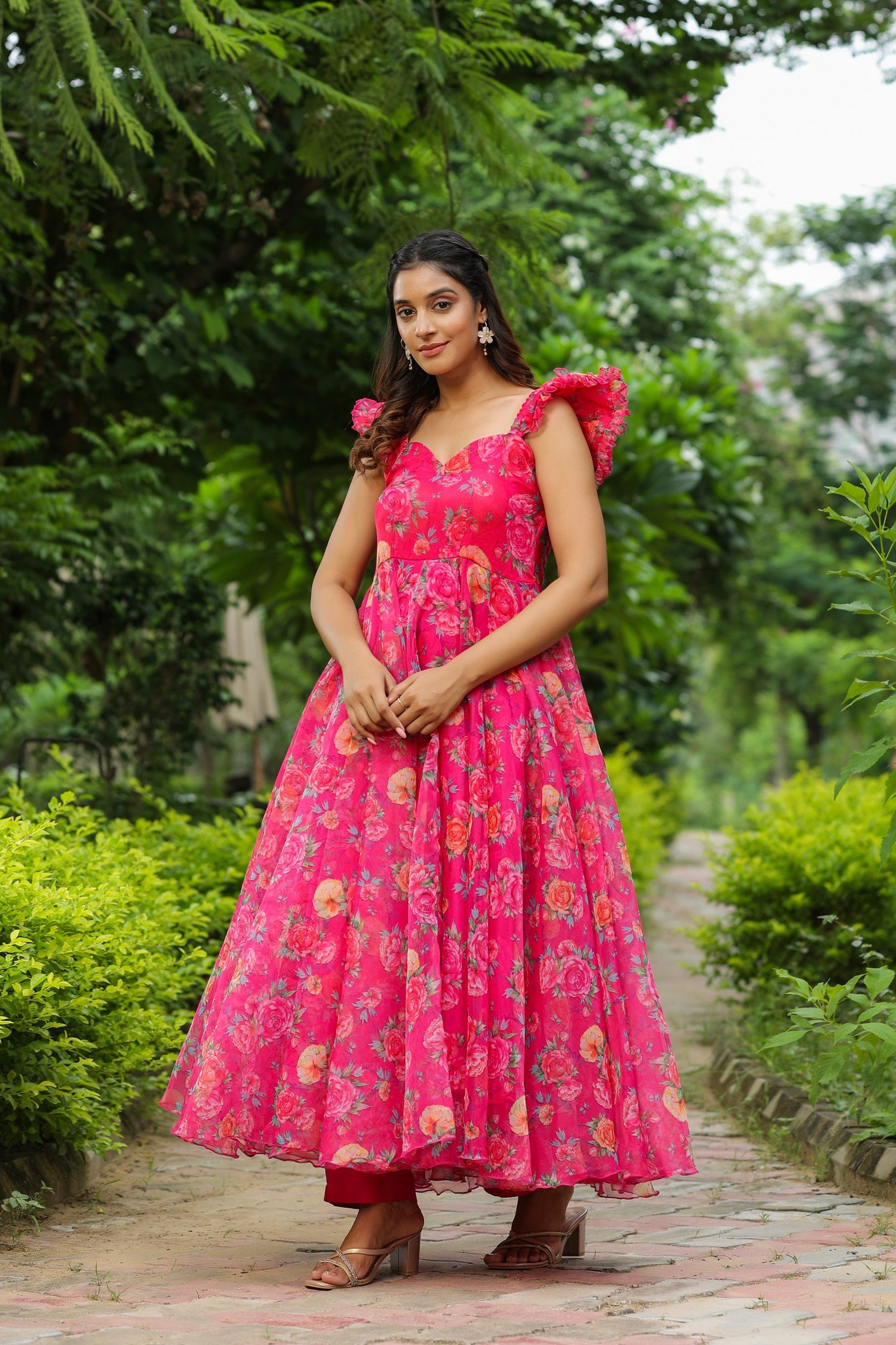 French Rose Organza Dress