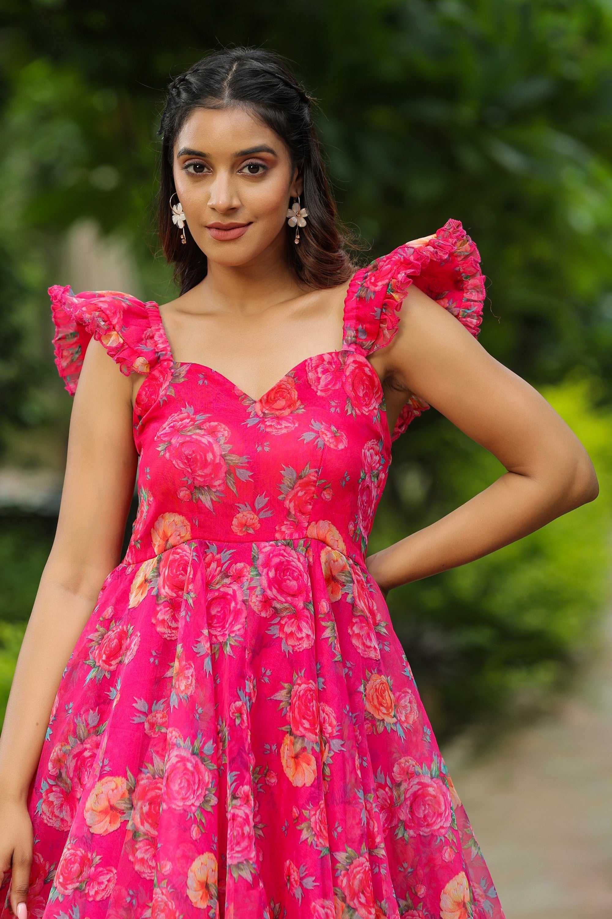 French Rose Organza Dress