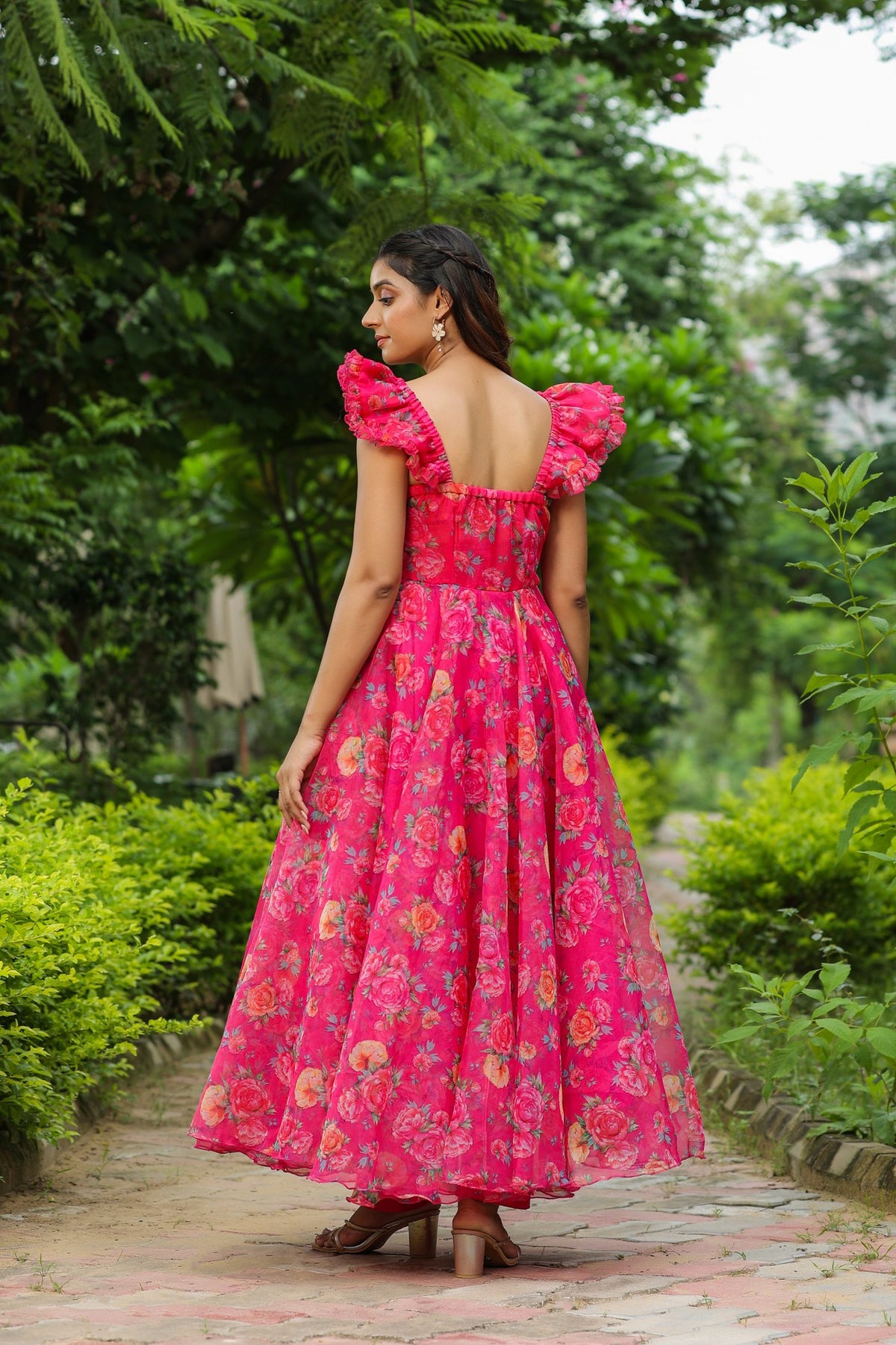 French Rose Organza Dress