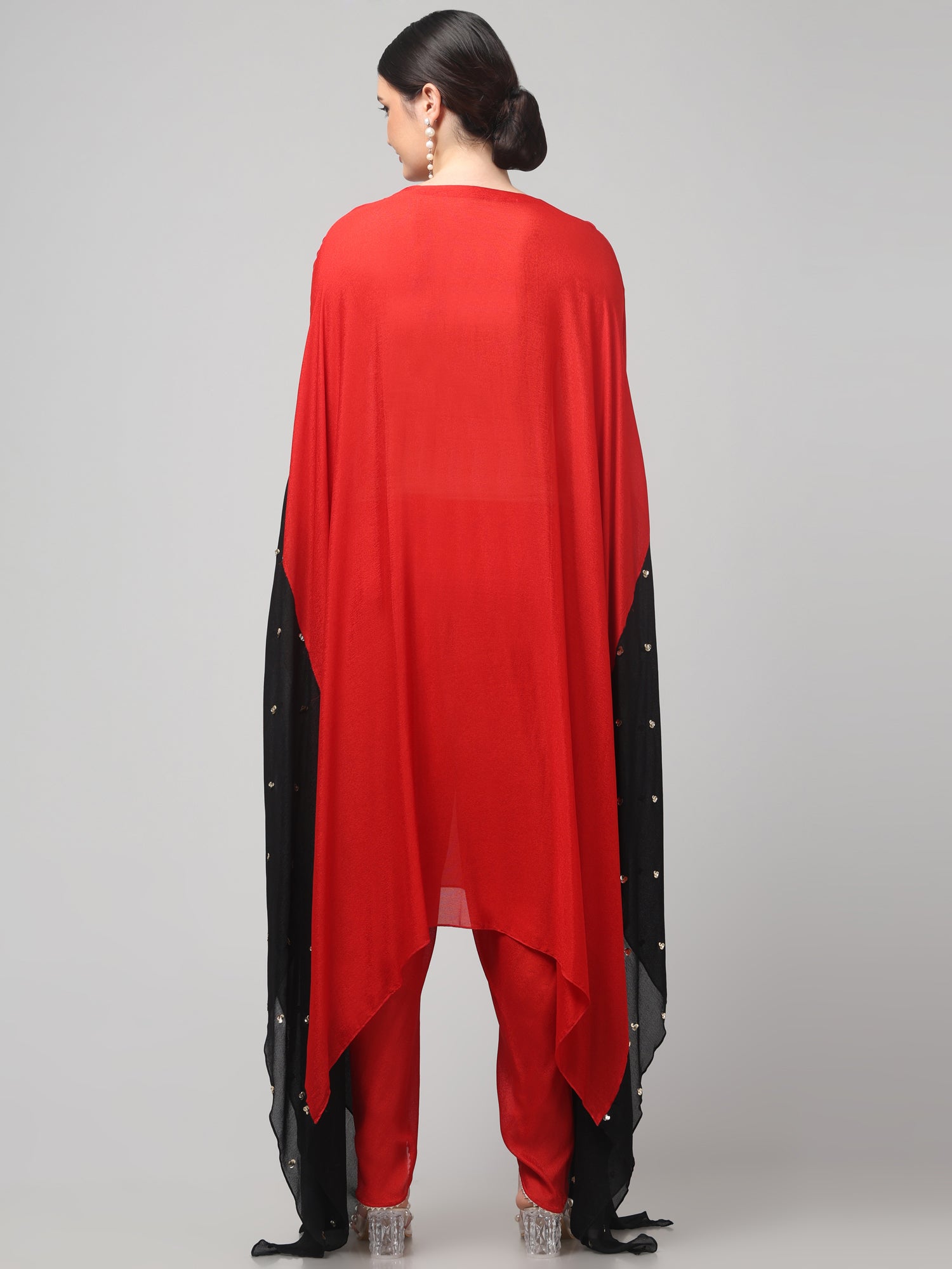 Two-Tone Asymmetric Kaftaan with Dhoti style Bottom
