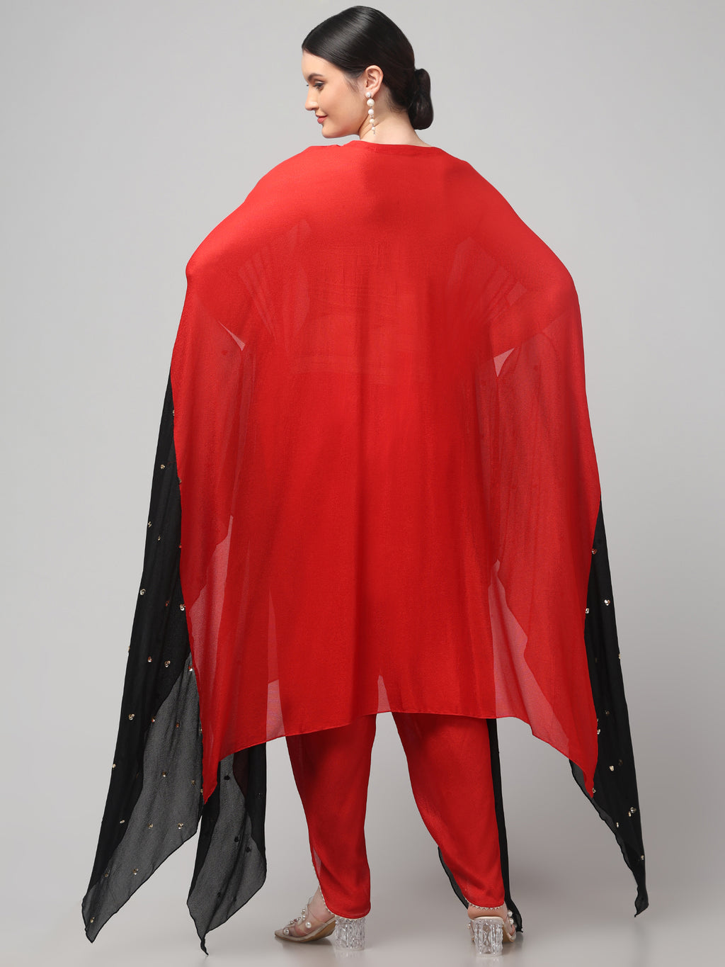 Two-Tone Asymmetric Kaftaan with Dhoti style Bottom