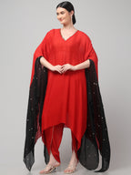 Two-Tone Asymmetric Kaftaan with Dhoti style Bottom