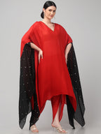 Two-Tone Asymmetric Kaftaan with Dhoti style Bottom