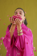 Fuchsia Pink Embroidered Suit Set