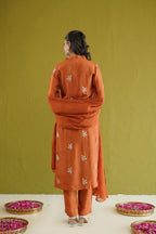 Rust Leaf Embroidered Suit Set