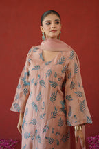 Pink Embroidered Suit Set