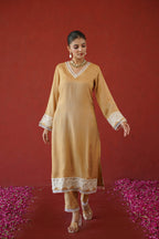 Beige Floral Suit Set