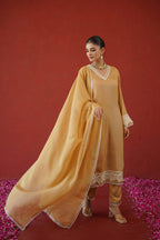 Beige Floral Suit Set