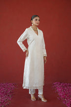 Ivory Thread Embroidered Tunic Set