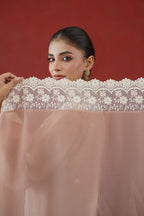 Blush Pink Floral Lace Suit Set