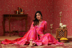Pink Bandhani Jimmy Choo Sharara Set  Of 3