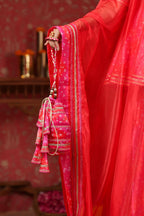 Pink Bandhani Jimmy Choo Sharara Set  Of 3