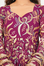 Purple Heavy Hand Embroidered Work Georgette Anarkali Sets