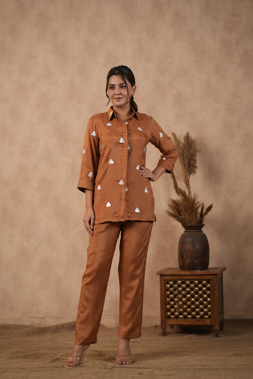 Shantoon Female Brown Coord Set