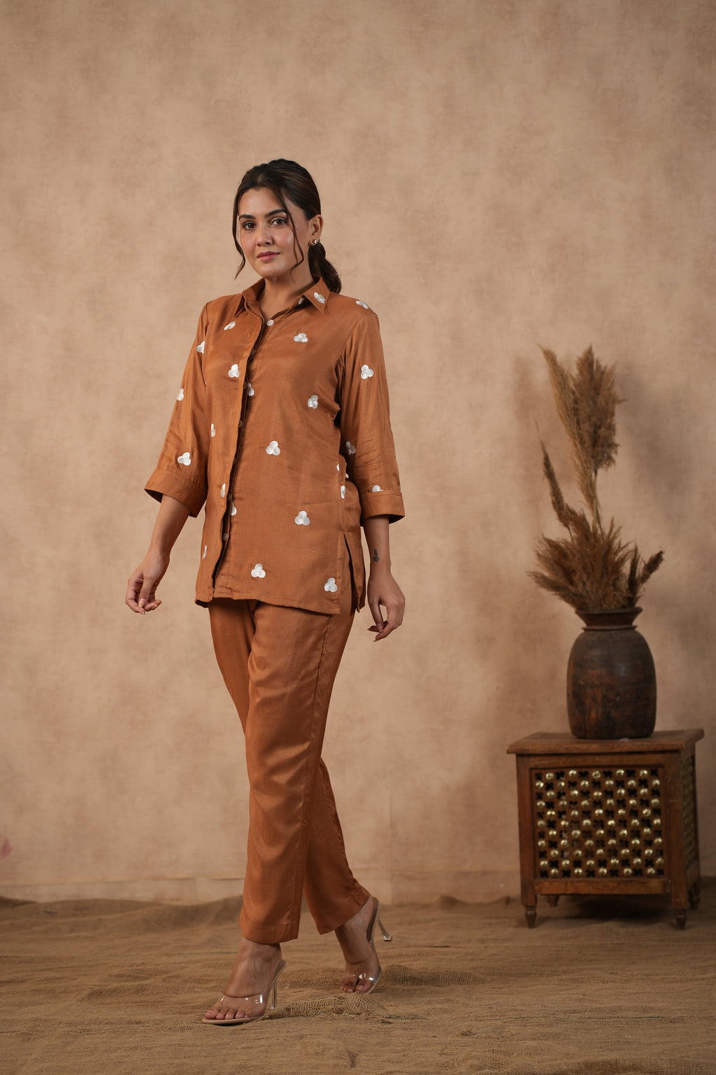 Shantoon Female Brown Coord Set