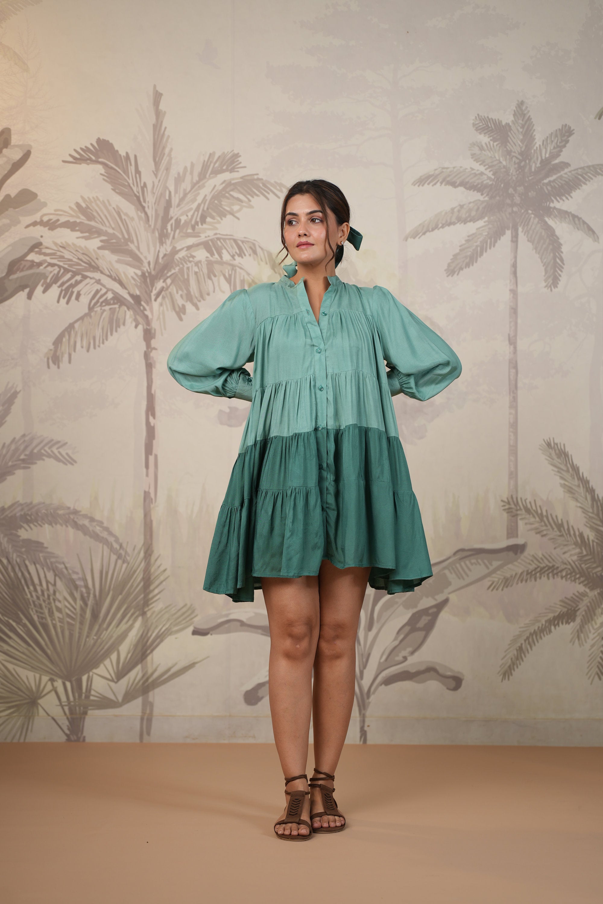 Shantoon Female Green Dress