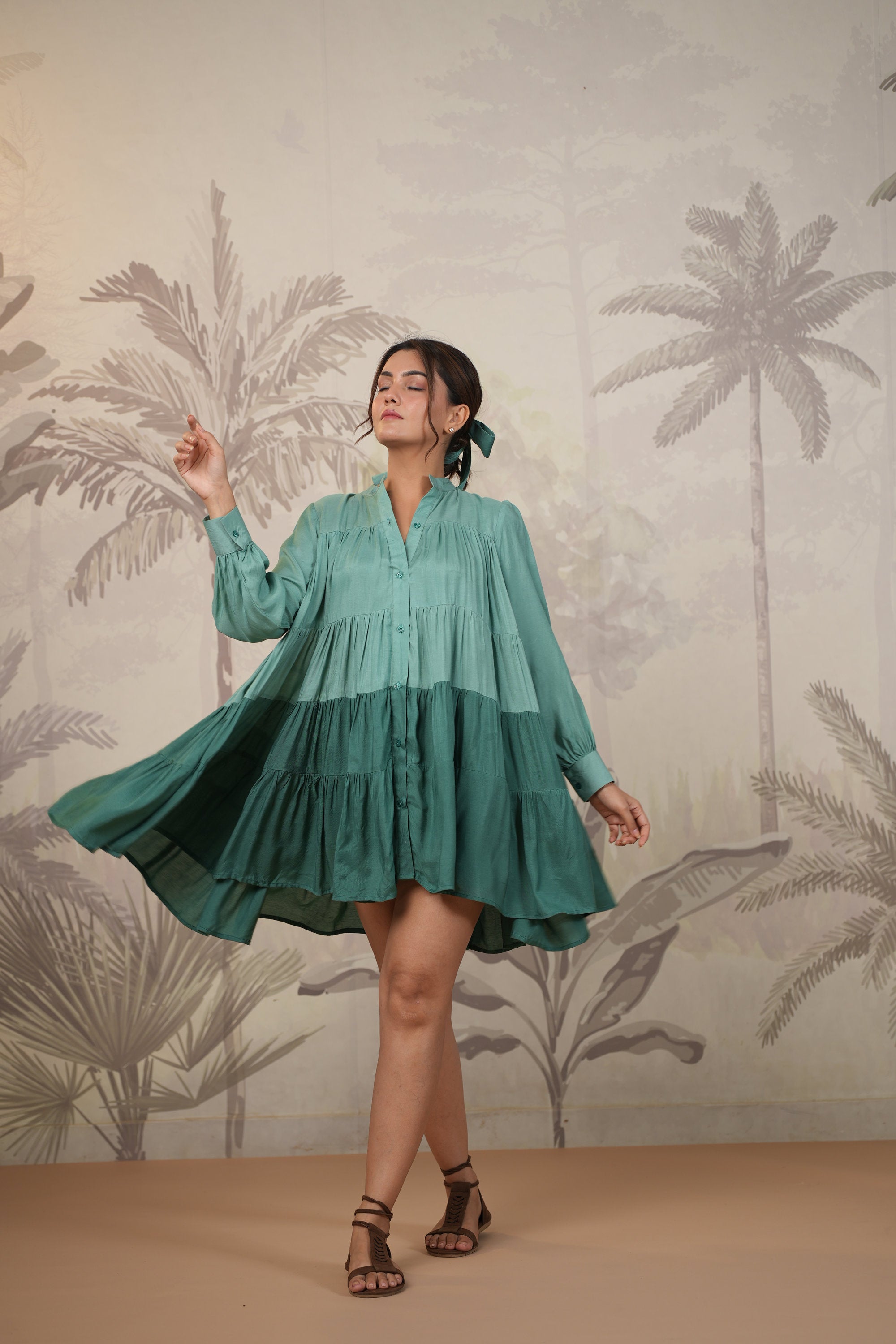 Shantoon Female Green Dress