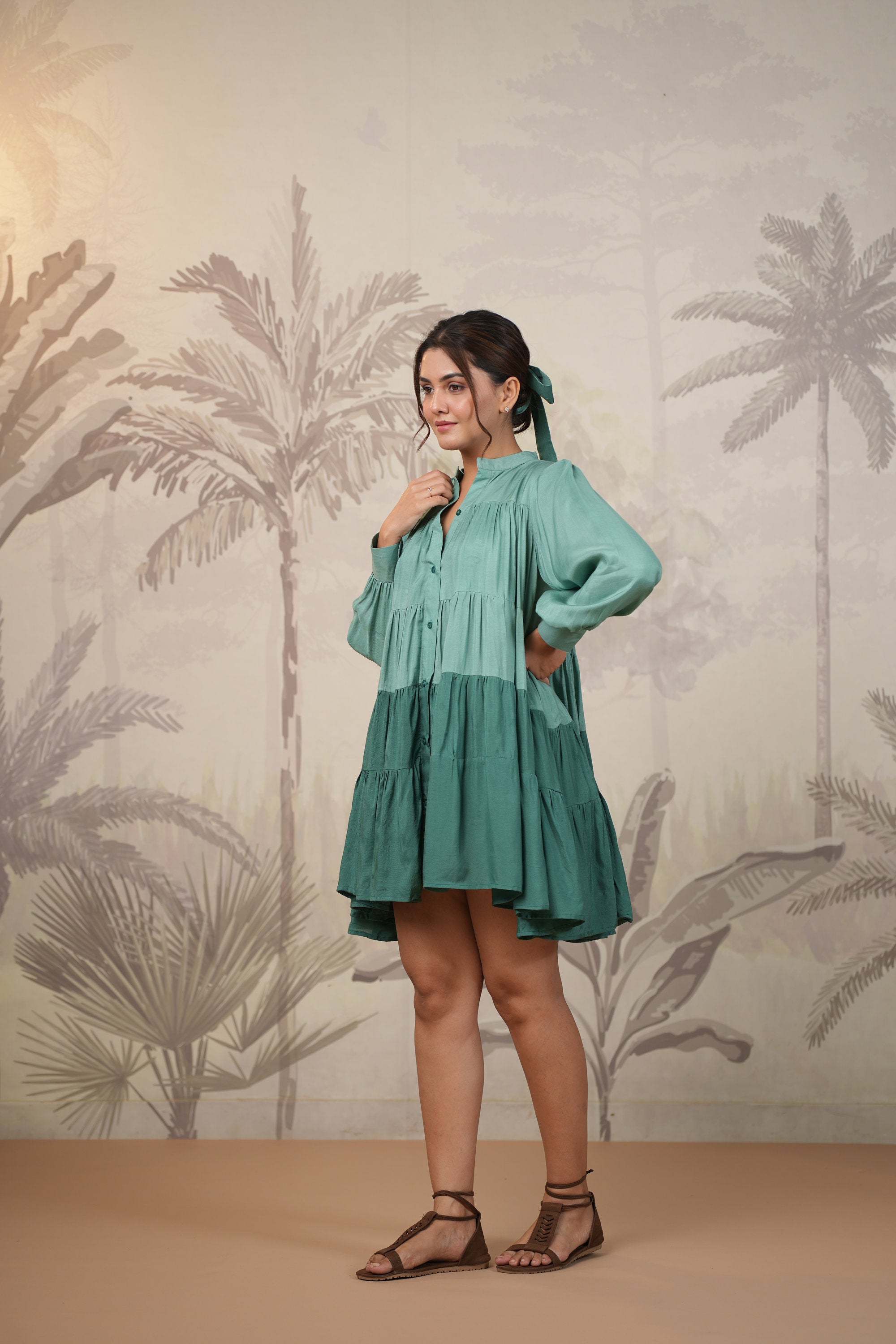 Shantoon Female Green Dress