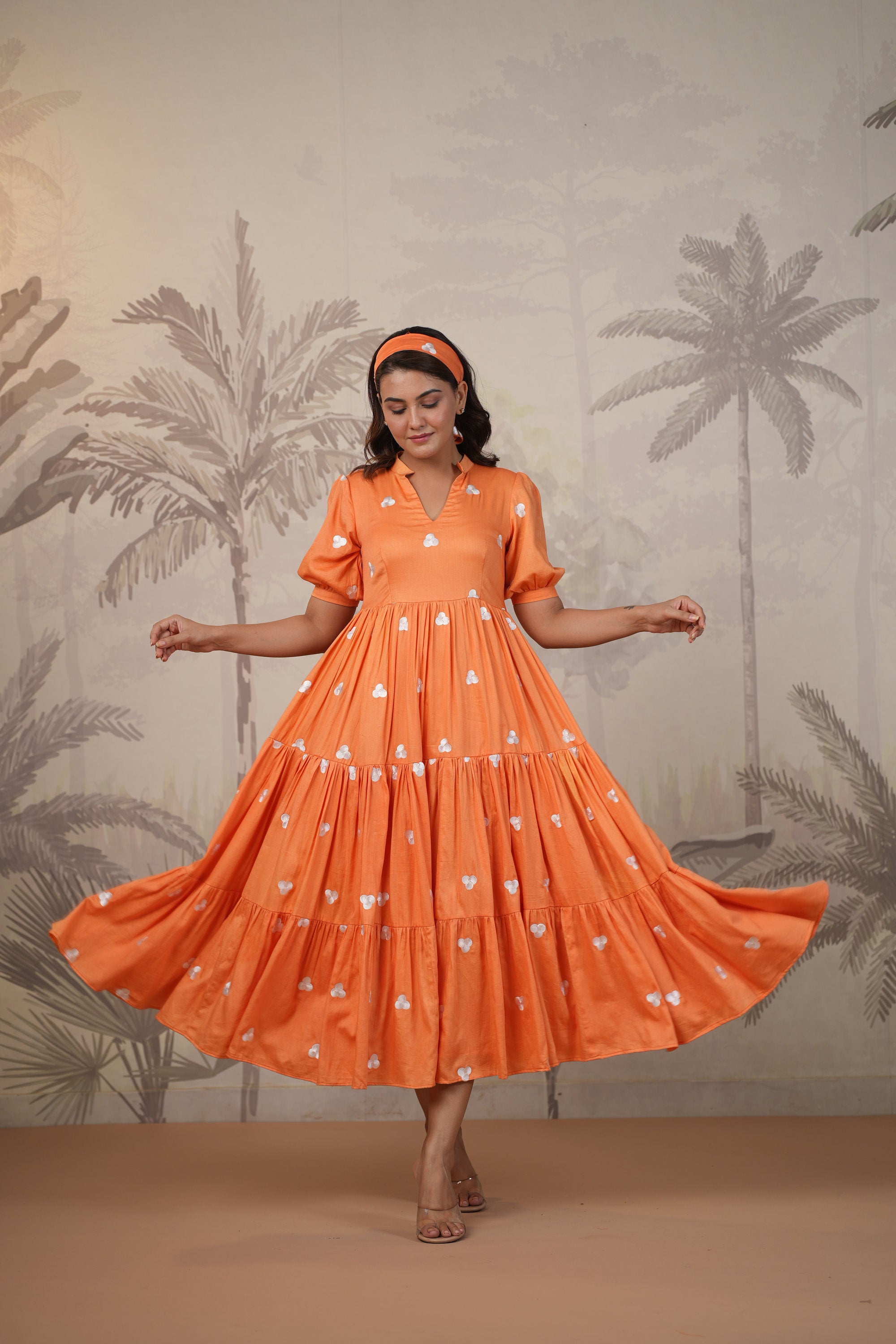 Shantoon Female Orange Dress