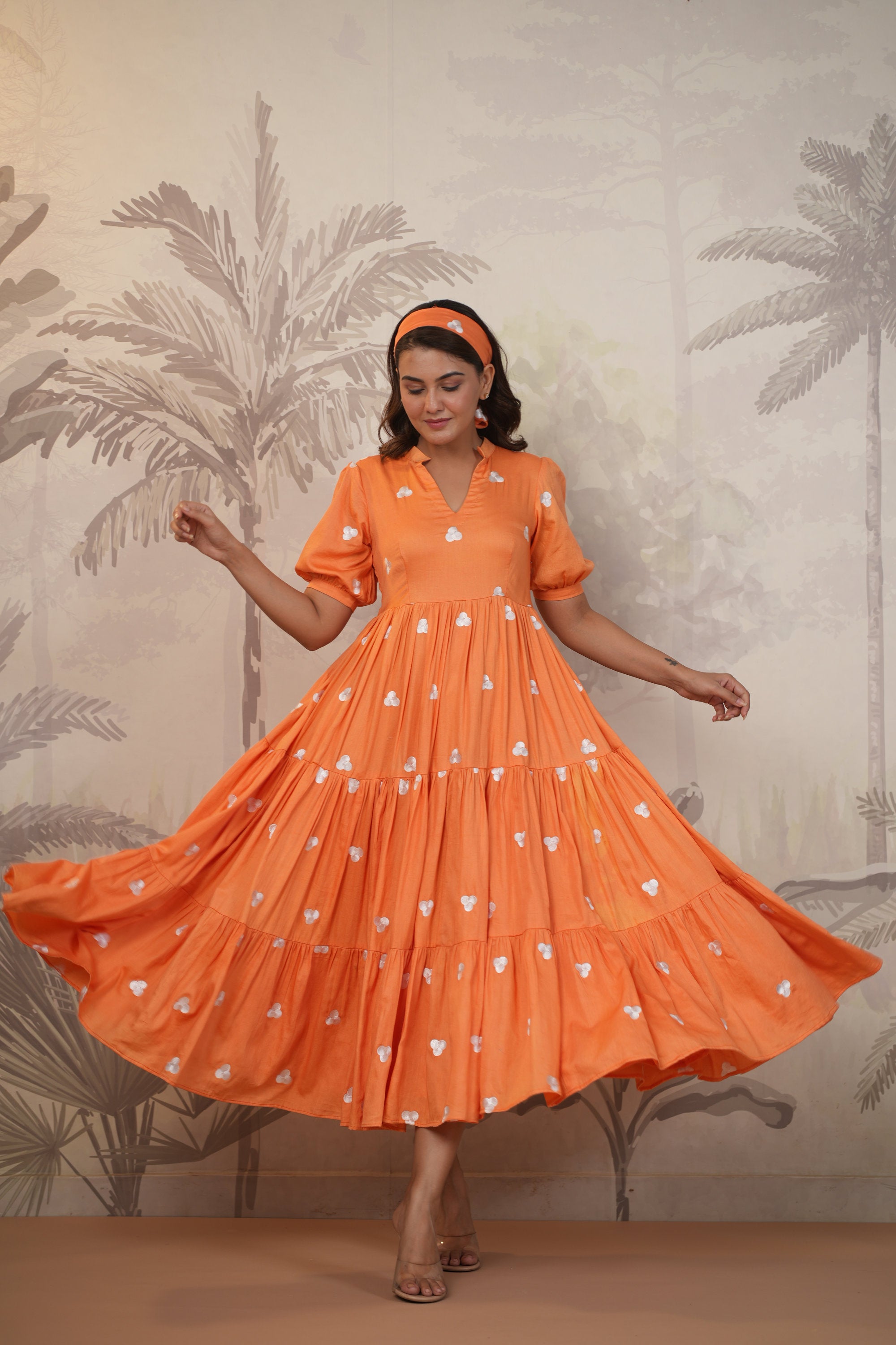 Shantoon Female Orange Dress