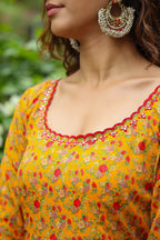 Corn Yellow Anarkali Slik Suite Set