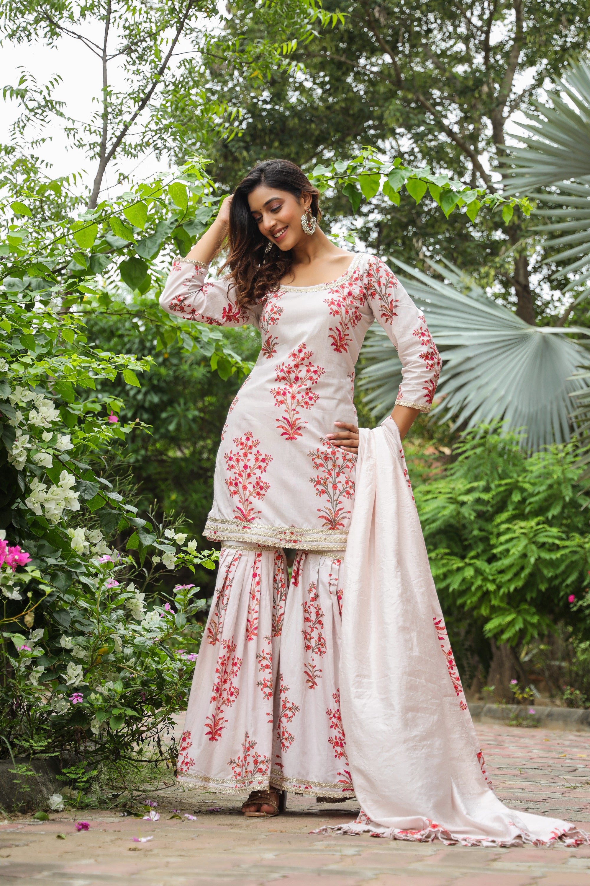 Wafer Cotton Sharara Set