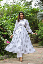 Athens White Georgette Dress