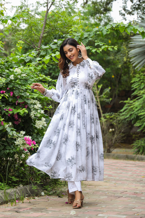 Athens White Georgette Dress
