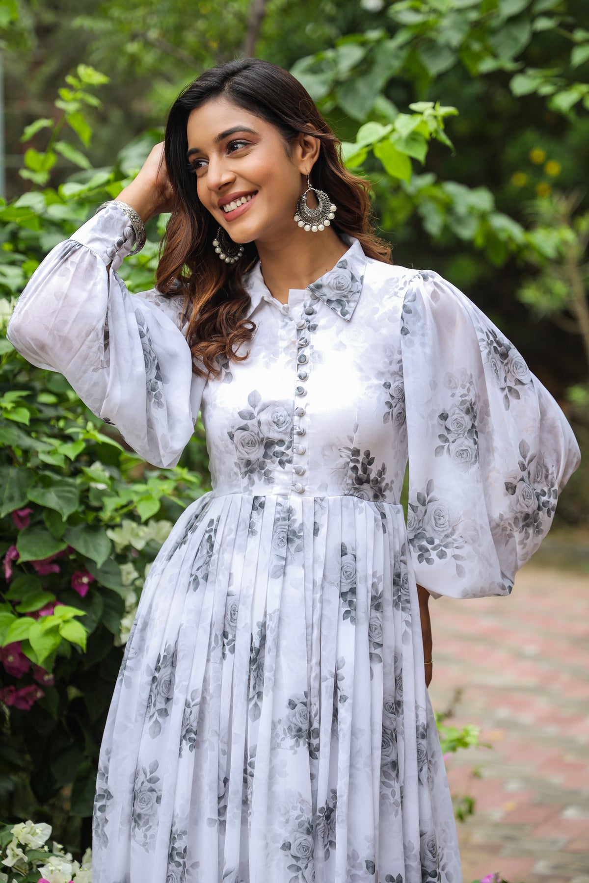 Athens White Georgette Dress