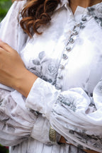 Athens White Georgette Dress