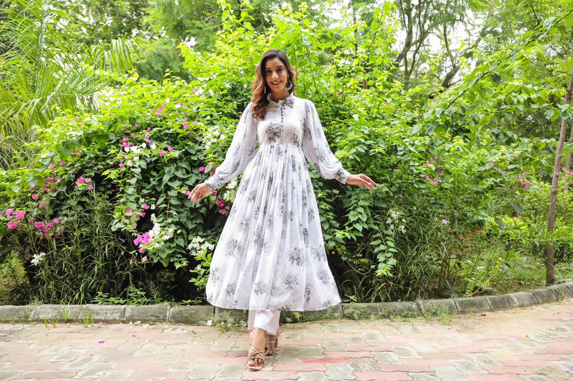 Athens White Georgette Dress