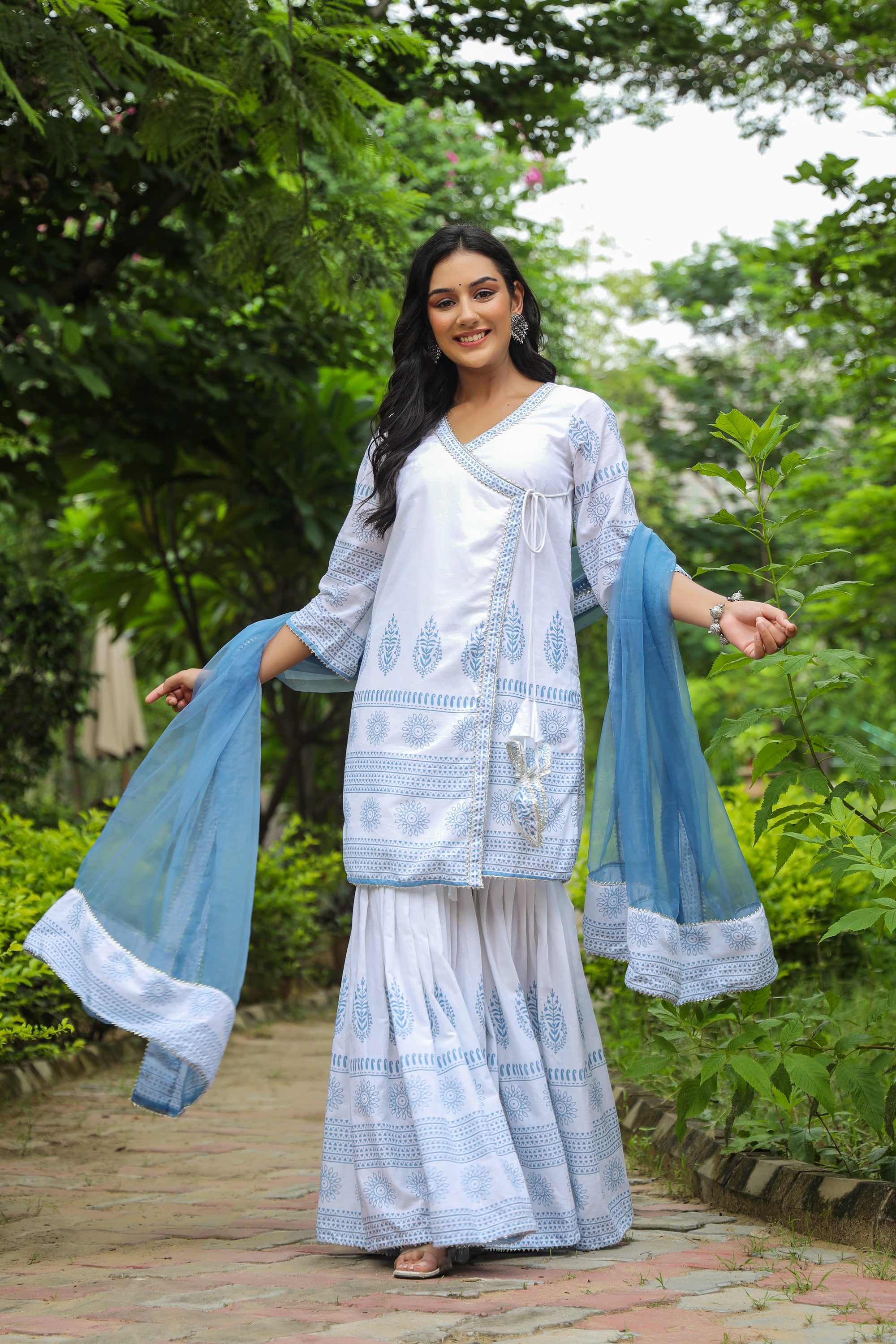 Tiara Cotton Printed Sharara Set